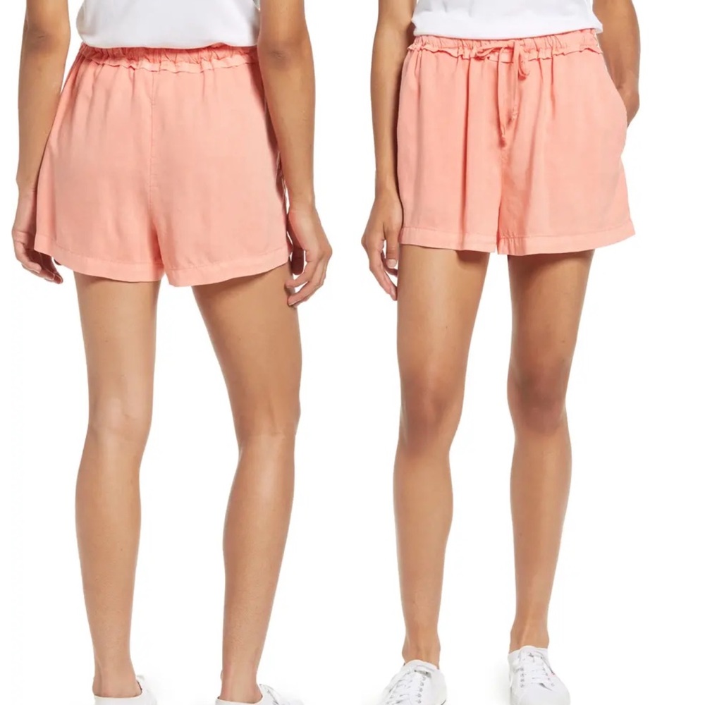 BELLA DAHL Ruffle Waist Drawstring Shorts large NWT
